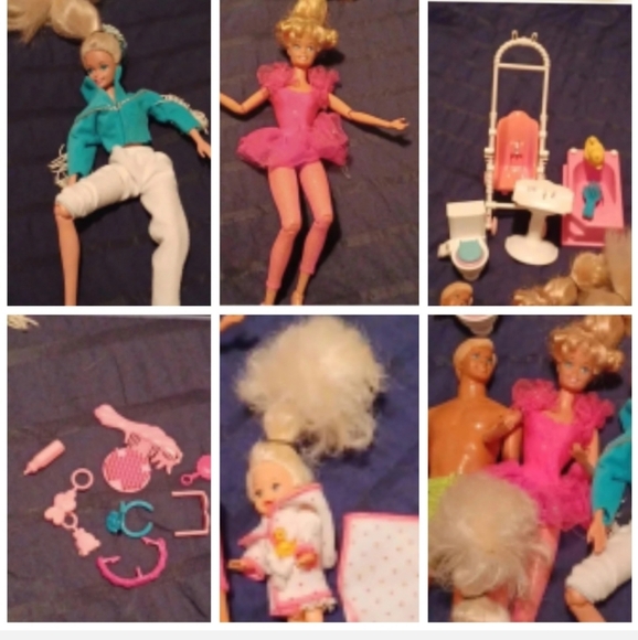 🌹2 vintage Mattel Barbie dolls , one  Ken and one mini with extras🎉 - Picture 1 of 15